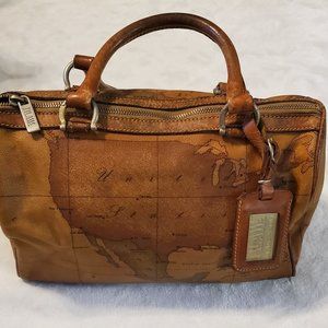 Vintage Alviero Martini Geo Map Boston Bag
